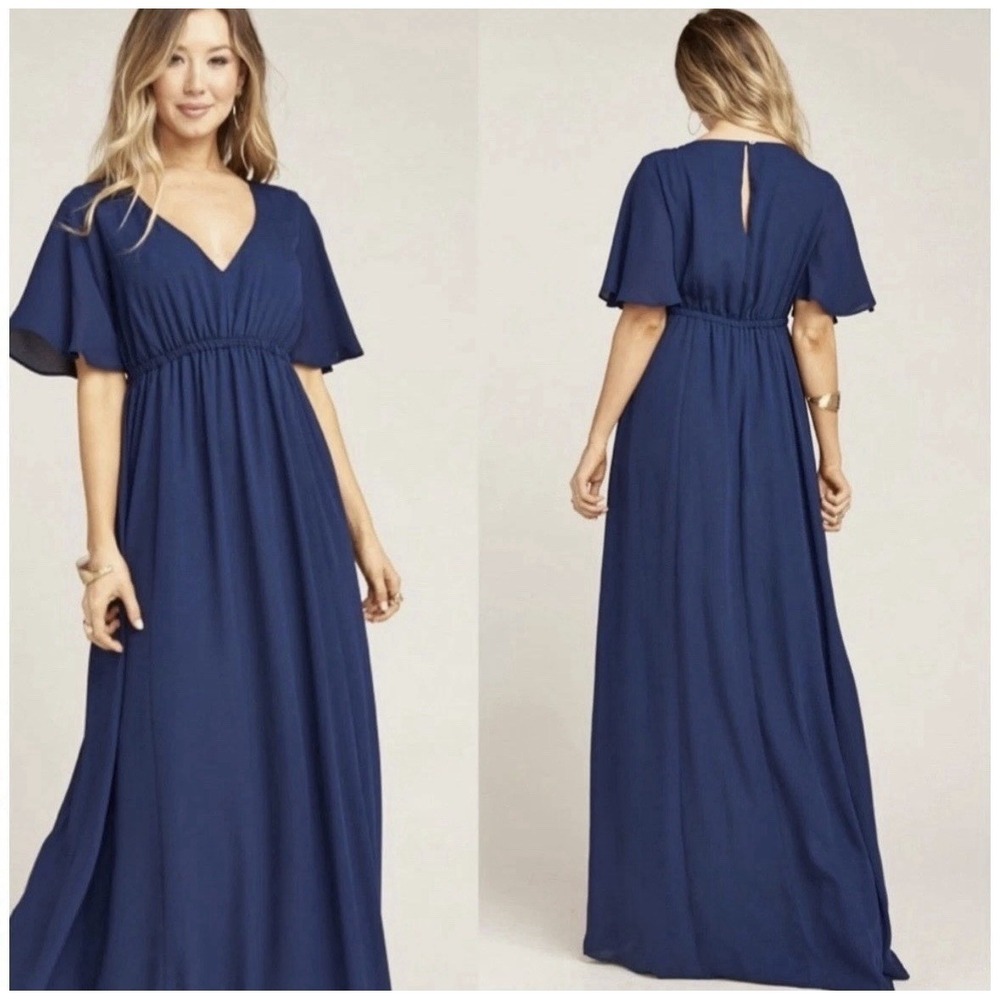 Show Me Your MuMu 3X Emily Empire Maxi Dress Rich‎ Navy Blue Bridesmaid Formal